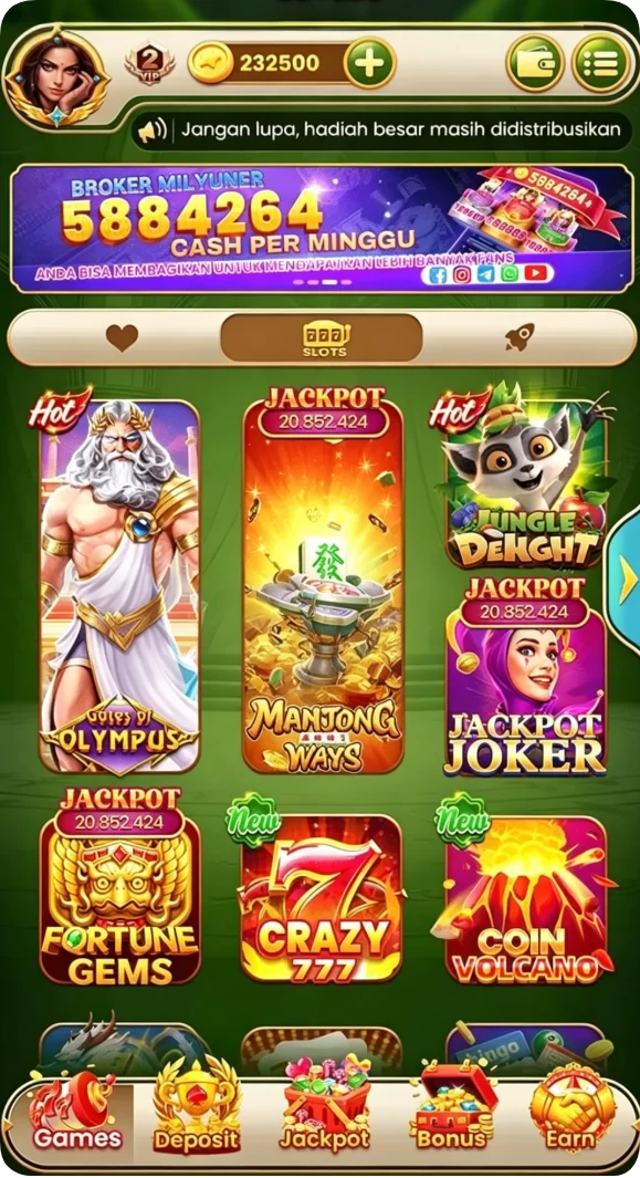 Beragam pilihan permainan menarik dalam aplikasi semar123 App APK Terbaru.